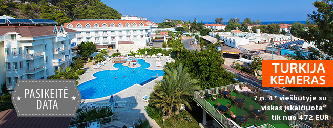 Jaukios atostogos Kemero regione TURKIJOJE! 8 naktys gerame 4* viešbutyje su „viskas įskaičiuota“ - tik nuo 531 EUR! Kelionės data: 2017 m. spalio 24 d. ir kitos datos