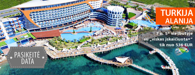 Nuostabios atostogos mėgaujantis prabanga ant jūros kranto TURKIJOJE! 7 naktys puikiame 5* viešbutyje GRANADA LUXURY RESORT & SPA su „viskas įskaičiuota+“ - tik nuo 317 EUR! Kelionės data: 2018 m. balandžio 23 d.