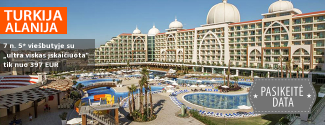 Pramogaukite su šeima TURKIJOJE! Savaitė prabangiame ALAN XAFIRA DELUXE 5* viešbutyje su „viskas įskaičiuota+“ - vos nuo 318 EUR. Išvykimo data: 2018 m. gegužės 1 d.