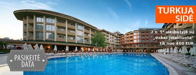 Kokybiškas poilsis ant jūros kranto Sidės kurorte! Savaitės atostogos TURKIJOJE, 5* viešbutyje SIDE STAR PARK su „viskas įskaičiuota“ - tik nuo 328 EUR! Išvykimas: 2018 m. balandžio 26 d.