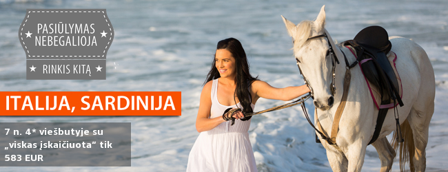 Praleiskite nepamirštamas atostogas Sardinijoje, 4* viešbutyje, kuris siūlo unikalią galimybę apžiūrėti salą jodinėjant žirgais! 7 n. su „viskas įskaičiuota" tik 682 EUR. Spalio 12 d.