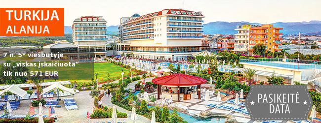 Smagios šeimos atostogos TURKIJOJE! 7 naktys gerame 5* viešbutyje su „viskas įskaičiuota” - vos nuo 404 EUR! Kelionės data: 2017 m. rugsėjo 18 d.