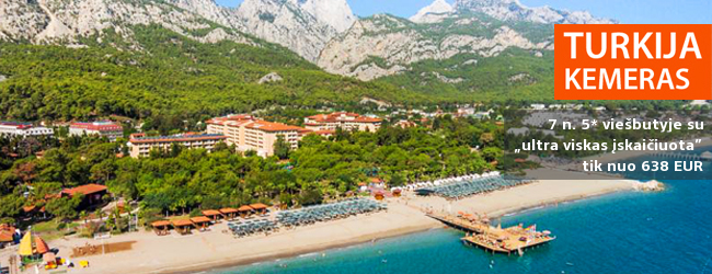 Atostogaukite prabangioje pasakoje ant vaizdingo jūros kranto TURKIJOJE! Savaitės poilsis labai gerame 5* viešbutyje AKKA ANTEDON HOTEL su „ultra viskas įskaičiuota” - tik nuo 661 EUR! Išvykimas: 2017 m. rugpjūčio 28 d.