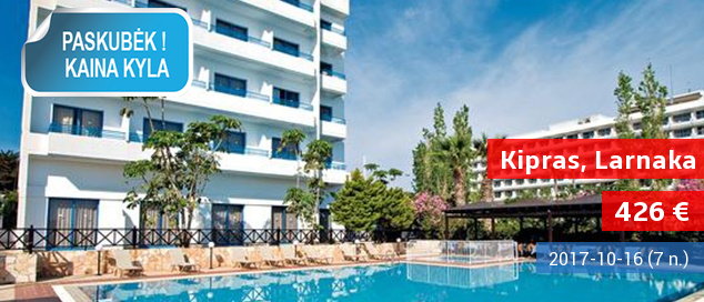 Praleiskite puikias atostogas Larnakos regione KIPRE! Savaitė labai gerai vertinamame 4* viešbutyje su pusryčiais ir vakarienėmis - tik nuo 426 EUR! Kelionės data: 2017 m. spalio 20 d.