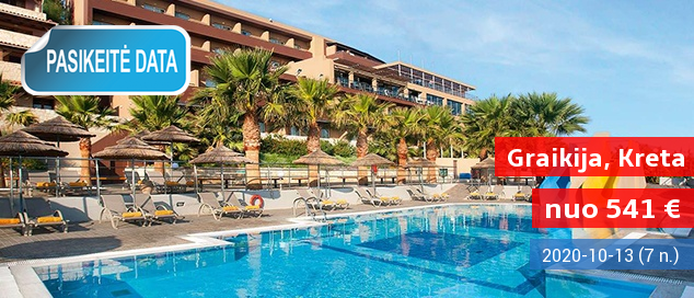 Elegantiškas poilsis su puikia panorama žavingoje KRETOJE! Savaitė poilsio labai gerai vertinamame 4* viešbutyje su pusryčiais ir vakarienėmis - tik nuo 480 EUR! Kelionės data: 2017 m. spalio 22 d.