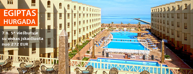Šilumą ir pramogas poilsiui siūlo EGIPTO kurortas! Savaitė Hurgadoje, gerame 5* viešbutyje su „viskas įskaičiuota“ - nuo 585 EUR. Kelionės data: 2018 m. liepos 24 d.