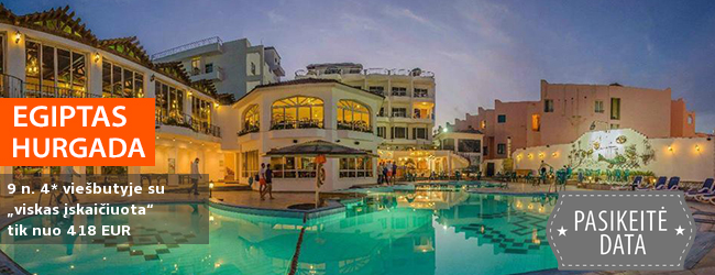 Per atostogas šildykitės po EGIPTO saule! Net 9 n. Hurgadoje, labai gerai turistų vertinamame 4* viešbutyje su „viskas įskaičiuota“ - nuo 457 EUR! Kelionės data: 2018 m. lapkričio 13 d.