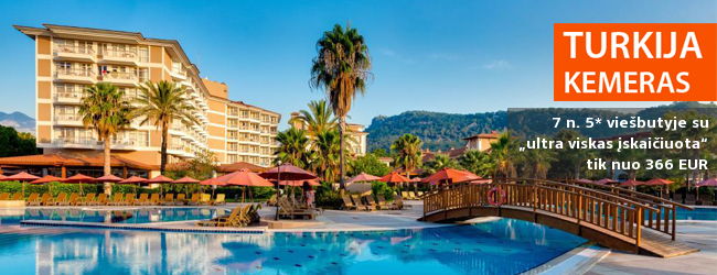 Išskirtinis komfortas 5* viešbutyje AKKA ALINDA, Kemere, Turkijoje! Savaitė su daug pramogų ir „ultra viskas įskaičiuota“ - tik nuo 487 EUR! Kelionės data: 2018 m. spalio 19 d.