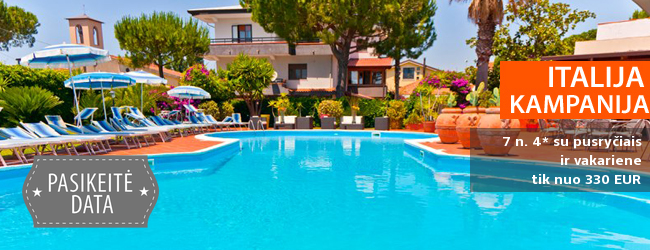 Geras kainos ir kokybės santykis - atostogos žavingame ITALIJOS Kampanijos regione! Savaitė elegantiškame 3* viešbutyje su pusryčiais ir vakariene - tik nuo 479 EUR! Kelionės data: 2018 m. rugsėjo 18 d.