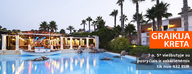 Tikras atokvėpis KRETOJE! Savaitė puikiame 5* viešbutyje ALDEMAR ROYAL MARE LUXURY RESORT, įsikūrusiame didelėje ir žalioje teritorijoje, su pusryčiais ir vakarienėmis - vos nuo 496 EUR! Kelionės data: 2018 m. spalio 21 d.