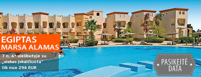 Šeimos poilsis Marsa Alamo regione, EGIPTE! Savaitė 4* viešbutyje ant jūros kranto su „viskas įskaičiuota“ – tik nuo 326 EUR! Kelionės data: 2018 m. gruodžio 8 d.