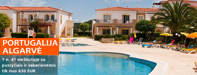 Vaizdingos atostogos ramybės oazėje ALGARVĖS regione, Portugalijoje! Savaitė žalumos apsuptame 4* viešbutyje su pusryčiais ir vakarienėmis - nuo 499 EUR! Kelionės data: 2018 m. rugsėjo 30 d.