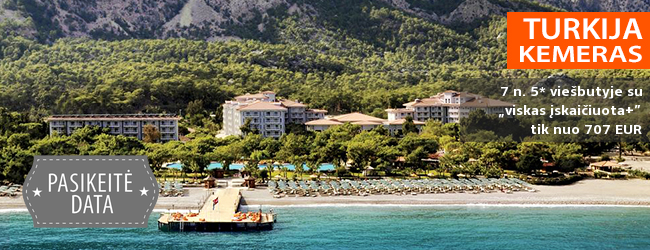 Atostogaukite prabangioje pasakoje ant vaizdingo jūros kranto TURKIJOJE! Savaitės poilsis labai gerame 5* viešbutyje AKKA ANTEDON HOTEL su „ultra viskas įskaičiuota” - tik nuo 522 EUR! Išvykimas: 2018 m. spalio 22 d.