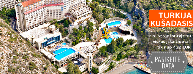 Atpalaiduojančios atostogos kalnų ir jūros apsuptyje TURKIJOJE! Savaitės poilsis puikiame 5* viešbutyje ALKOCLAR ADAKULE HOTEL su „viskas įskaičiuota“ - nuo 487 EUR! Data: 2018 m. rugpjūčio 31 d.