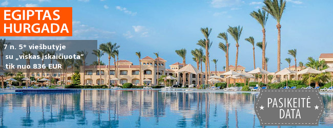 Pamirškite visus rūpesčius atostogaudami EGIPTE, Hurgados regione! Savaitė 5* viešbutyje CLEOPATRA LUXURY RESORT su „viskas įskaičiuota“ – nuo 422 EUR! Kelionės data: 2018 m. gruodžio 8 d.