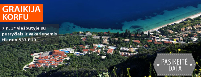 Vaizdingos atostogos KORFU saloje! Praleiskite savaitę 3* viešbutyje PANTOKRATOR HOTEL su pusryčiais ir vakarienėmis – nuo 381 EUR! Kelionės data: 2019 m. rugsėjo 9 d.