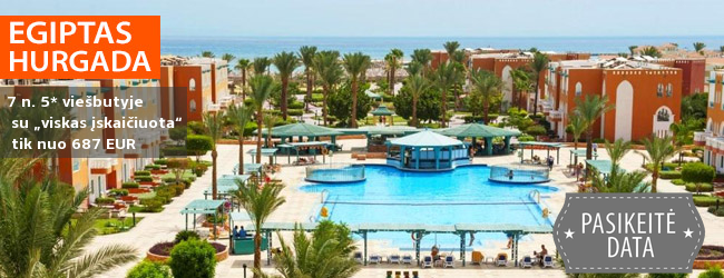 Saulė ir pramogos prie jūros Hurgados regione, EGIPTE! 7 n. poilsis 5* viešbutyje SUNRISE GARDEN BEACH RESORT su „viskas įskaičiuota“ – nuo 352 EUR! Kelionės data: 2018 m. gruodžio 15 d.
