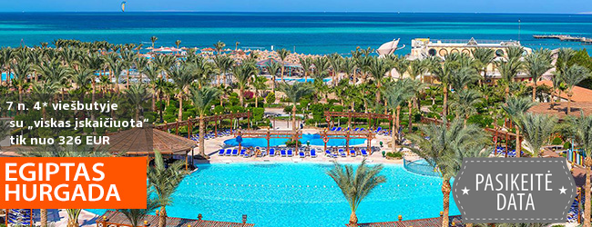 Pramogų ir saulės kupinas poilsis EGIPTE, Hurgadoje! Savaitė 4* viešbutyje HAWAII LE JARDIN AQUA PARK RESORT su „viskas įskaičiuota“ – tik nuo 439 EUR! Išvykimas: 2019 m. sausio 12 d.