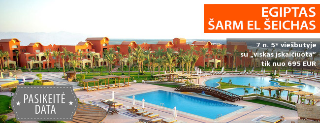 Smagios žiemos atostogos prie jūros EGIPTE! Savaitė 5* viešbutyje GRAND PLAZA RESORT su „viskas įskaičiuota“ – tik nuo 433 EUR! Kelionės data: 2019 m. sausio 9 d.