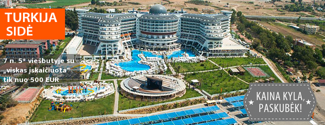Atostogos prie jūros Sidės regione TURKIJOJE! Savaitės poilsis gausybę pramogų siūlančiame 5* viešbutyje SEA PLANET RESORT & SPA su „viskas įskaičiuota” – nuo 475 EUR! Kelionės data: 2019 m. gegužės 1 d.