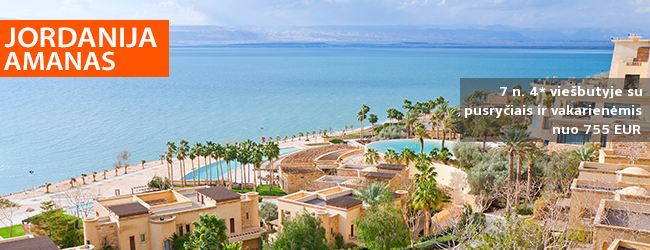 Atpalaiduojantis poilsis prie Negyvosios jūros JORDANIJOJE! 7 n. 4* viešbutyje DEAD SEA SPA HOTEL su pusryčiais ir vakarienėmis – nuo 755 EUR! Kelionės data: 2019 m. kovo 18 d.