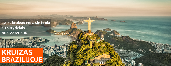 Kruizas Brazilijoje, Argentinoje ir Urugvajuje su poilsiu Rio de Žaneire, skrydžiais ir pervežimais, Costa Pacifica laivu - nuo 2269 EUR! Kelionės data: 2020 m. vasario 12 d.