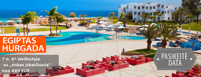 Prabangiai sušilkite Egipte, Hurgadoje! Savaitė labai gerame 4* viešbutyje MERCURE HURGHADA su „viskas įskaičiuota“ - nuo 547 EUR! Kelionės data: 2018 m. lapkričio 24 d.