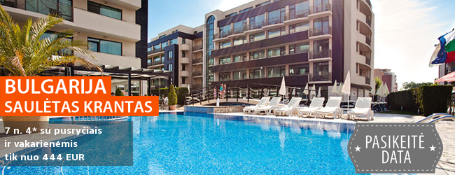 Saulėtas poilsis Bulgarijoje! Savaitė gerame 4* viešbutyje, įsikūrusiame Saulėtojo Kranto kurorte, su pusryčiais ir vakarienėmis - tik nuo 323 EUR! Kelionės data: 2018 m. rugpjūčio 29 d.