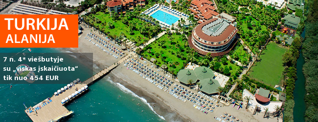 Nepamirštamos atostogos žalioje oazėje TURKIJOJE! Savaitės poilsis gerame 4* viešbutyje SAPHIR HOTEL Alanijoje su „viskas įskaičiuota“ - vos nuo 462 EUR! Data: 2019 m. gegužės 7 d.